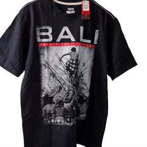 Bali Men's Black National Heritage Short Sleeve Graphic T- Shirt NWT‎ XL